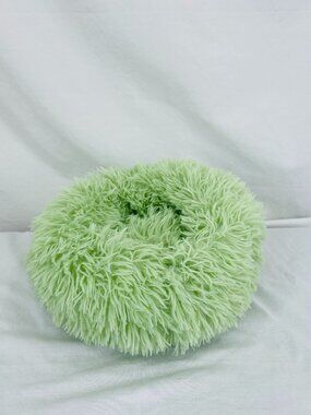 Fluffy Round Pet Bed - Green
